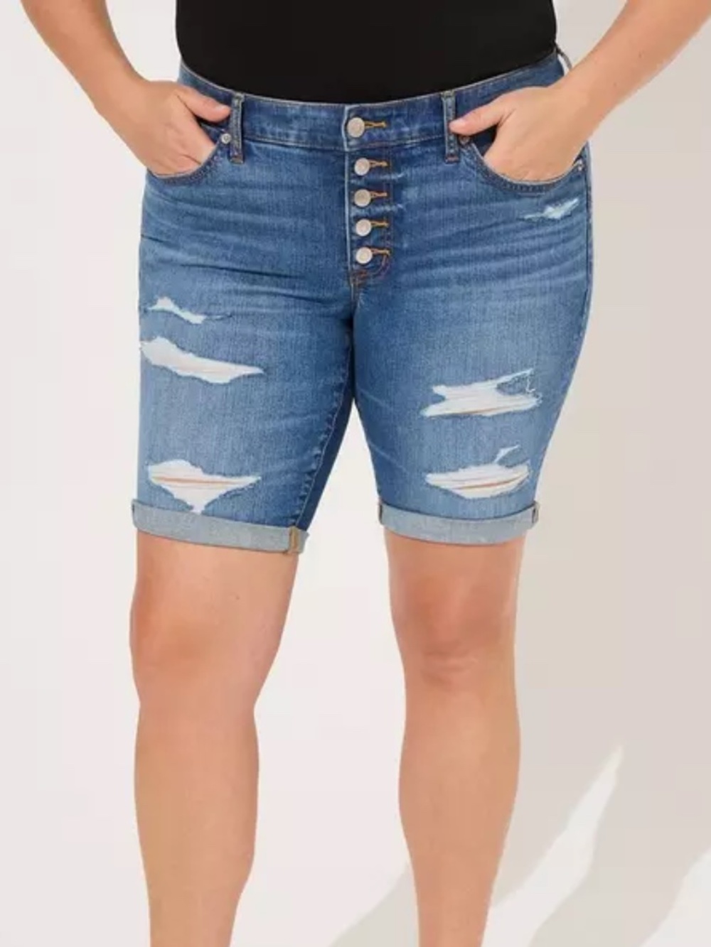 Torrid Mid Rise Button Fly Bermuda Short Size 18